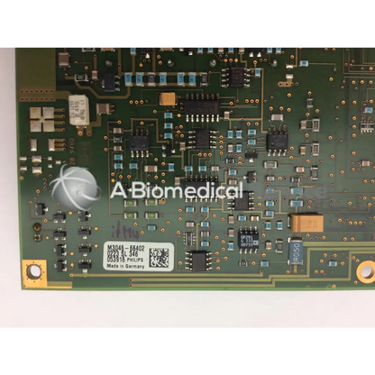 Green patient monitor circuit board by philips with electronic components and white label for medical use
