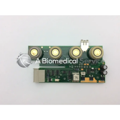 Philips m8062 side module circuit board with four gold circular connectors and silver metallic latch on green board