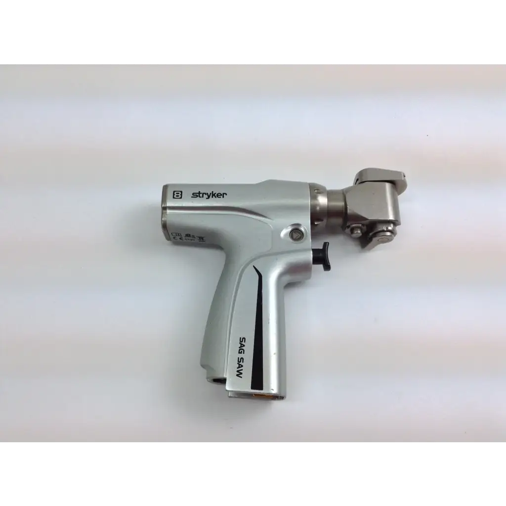 Silver stryker mvs sys cordless driver set with sleek metallic finish and ergonomic design in aesculap case