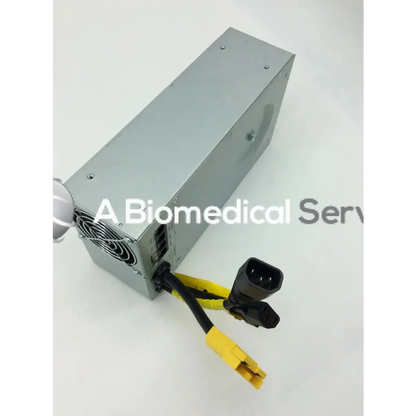 Silver rectangular tripp lite hc150sl medical cart power supply 150w 120v with black and yellow cables and connectors