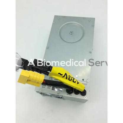 Silver rectangular tripp lite hc150sl medical cart power supply with black and yellow connectors for 120v 150w use