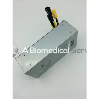 Silver rectangular metal tripp lite hc150sl medical cart power supply with black and yellow cables 150w 120v