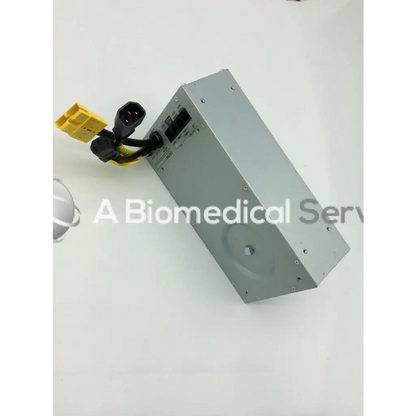 Silver metallic rectangular tripp lite hc150sl medical cart power supply unit with black and yellow connectors 150w 120v
