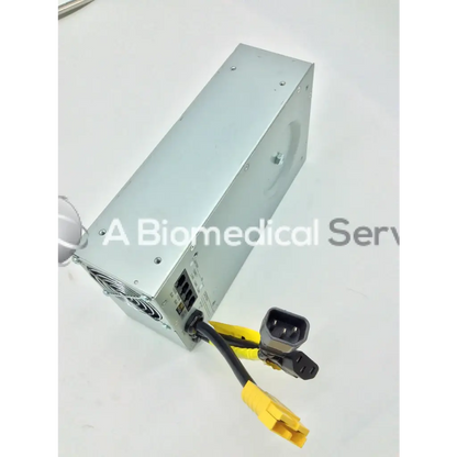 Silver metallic tripp lite hc150sl medical cart power supply 150w 120v with black and yellow cables and connectors