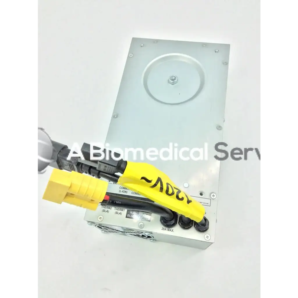 Silver metallic tripp lite hc150sl medical cart power supply unit with black and yellow connectors for 150w 120v use