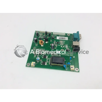 Green rectangular circuit board with electronic components and connectors tyco electronics e385256 rev b board