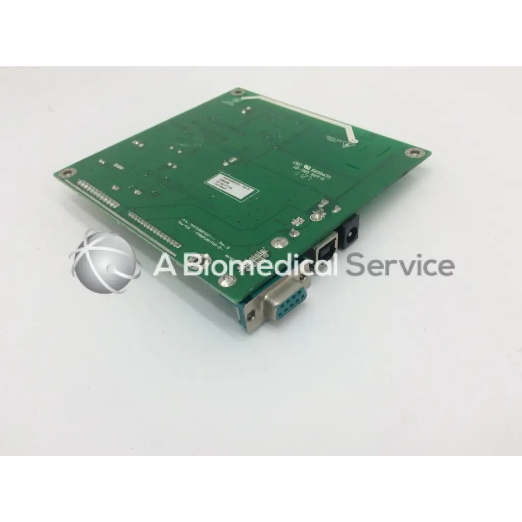 Green rectangular circuit board with multiple ports and components tyco electronics e385256 rev for electronic systems