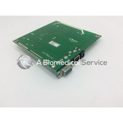 Green rectangular circuit board with multiple ports and components tyco electronics e385256 rev for electronic systems