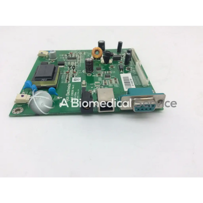 Green circuit board with electronic components and connectors for tyco electronics e385256 rev b use