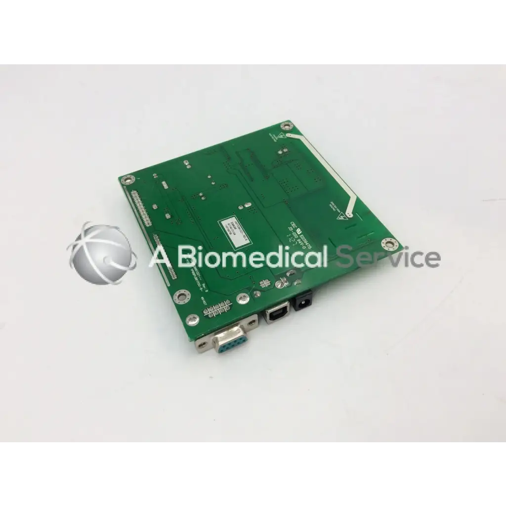 Green rectangular circuit board with multiple ports and components for tyco electronics e385256 rev b use