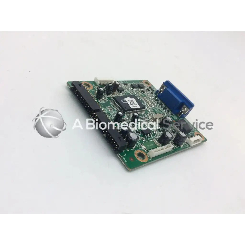 Green circuit board with black capacitors and blue vga connector in tyco electronics e670547 rev lcd ctr board