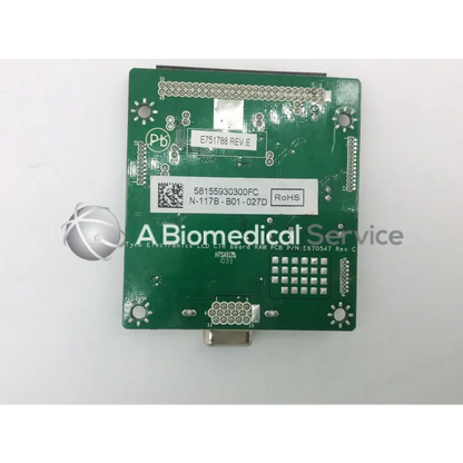 Green rectangular tyco electronics e670547 rev lcd ctr board pcb with silver solder points and white qr code label