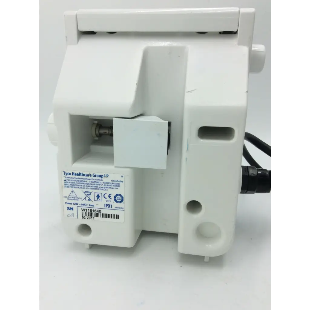 White plastic tyco healthcare kangaroo enteral feeding pump with label from tyco healthcare group lp
