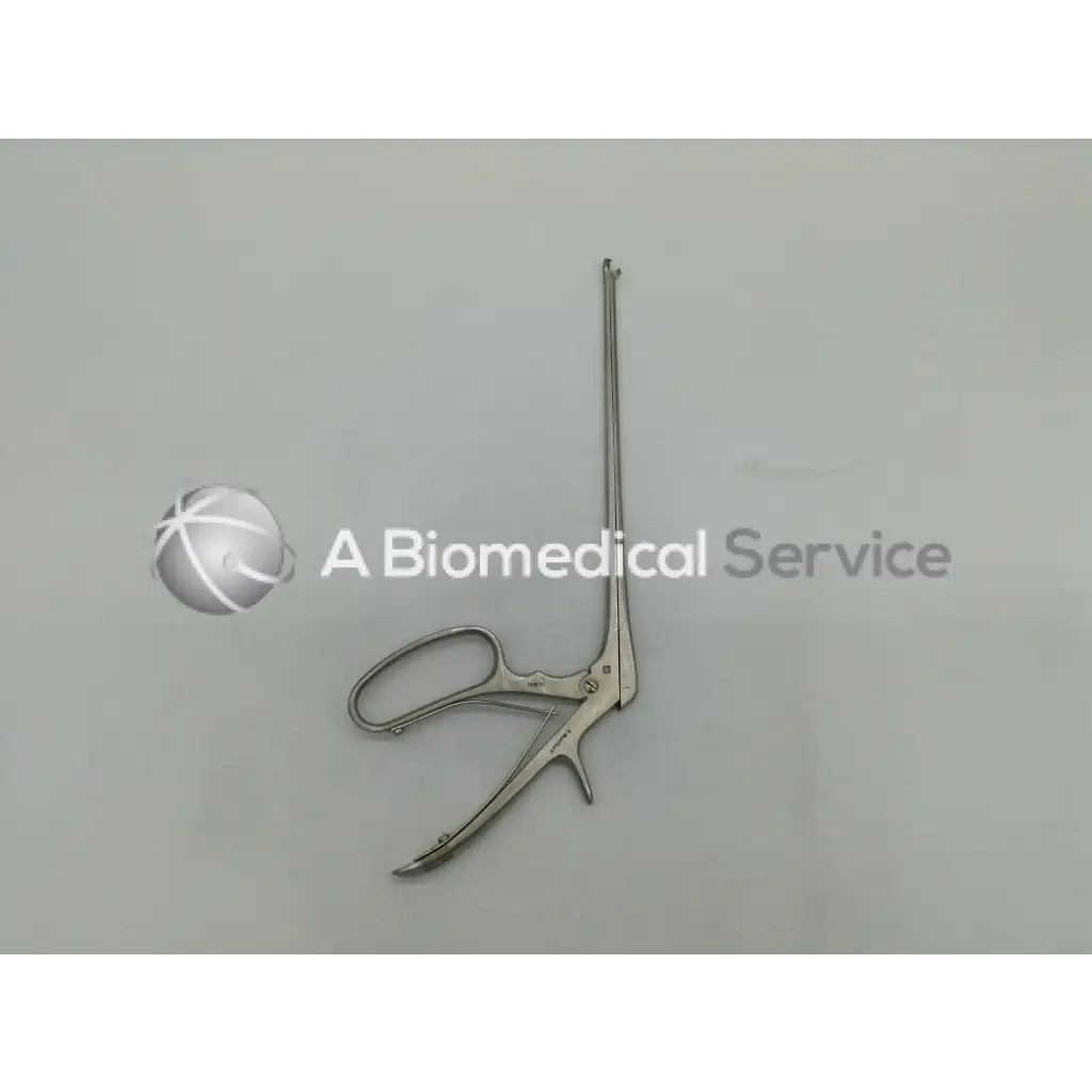 Silver mueller gl1943 tischler cervical biopsy punch forcep with long slender handle and curved gripping ends