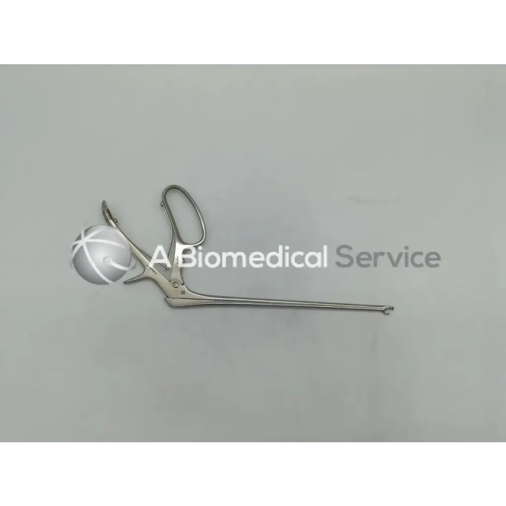 Silver mueller gl1943 tischler cervical biopsy punch forcep with curved handle and white-tipped spherical end