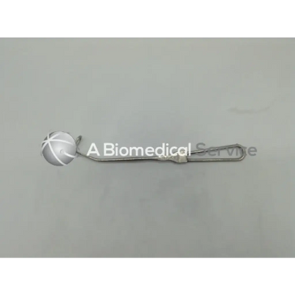 Silver-colored mueller nl1020 cushing retractor with crosshatch spherical head and long slender metallic handle