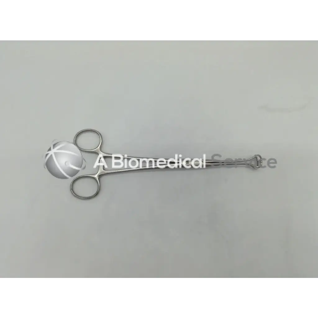 Silver mueller su5001 babcock forceps with rounded bulbous tip and elongated handle for delicate tissue grasping
