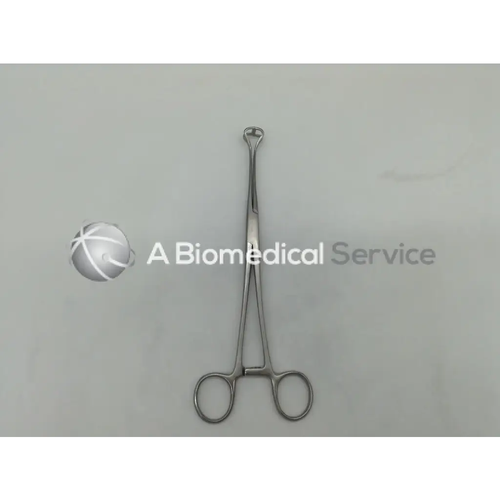 Stainless steel mueller su5001 babcock forceps with rounded looped handles and curved tip for surgical use