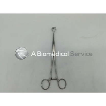 Stainless steel mueller su5001 babcock forceps with rounded looped handles and curved tip for surgical use