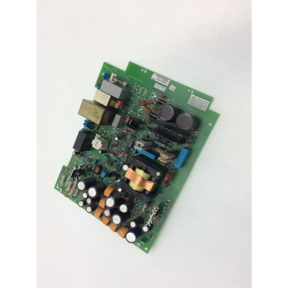 Green printed circuit board v752606e3 v752606e3 v752606e3 v5631502 with capacitors resistors and connectors