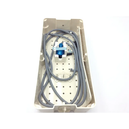 Beige plastic surgical tray with gray tubing and blue valve for valleylab cusa excel 36khz straight handpiece
