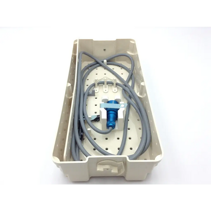 Beige plastic medical case with coiled gray tubing and blue-handled valleylab cusa excel 36kHz straight handpiece