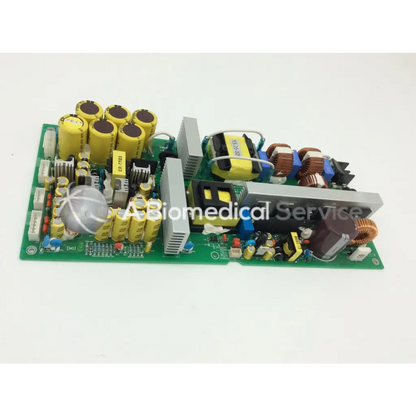 Green circuit board with yellow capacitors copper windings and silver heat sinks in vatech panoramic dental x-ray vt-pwr-004