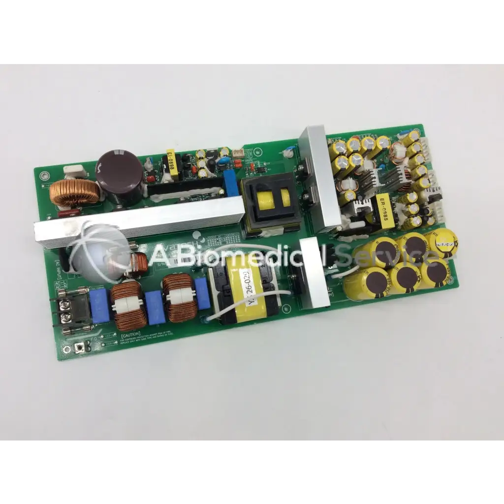 Green printed circuit board with capacitors inductors and transformer in vatech panoramic dental x-ray model vt-pwr-004