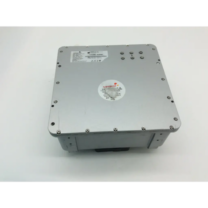 Silver metallic vatech hdg-07b10t2 industrial control box with circular label and screw fasteners for x-ray generator use