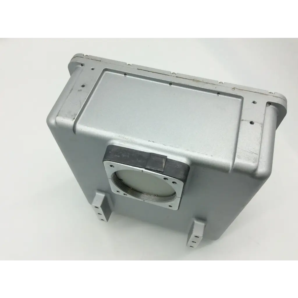 Silver metallic rectangular enclosure with circular port and mounting flanges of vatech x-ray generator hdg-07b10t2