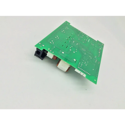 Green rectangular printed circuit board with black white connectors red coils and silver solder points inv-10 hd01 b1529-12b humanray