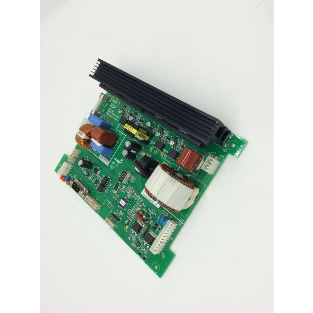 Green printed circuit board with black heat sink and capacitors in vatech inv-10 hd01 b1529-12b humanray x-ray unit