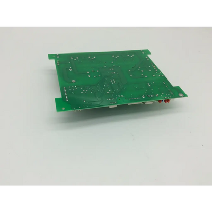 Green rectangular printed circuit board with silver solder points and red connectors for inv-10 hd01 b1529-12b humanray