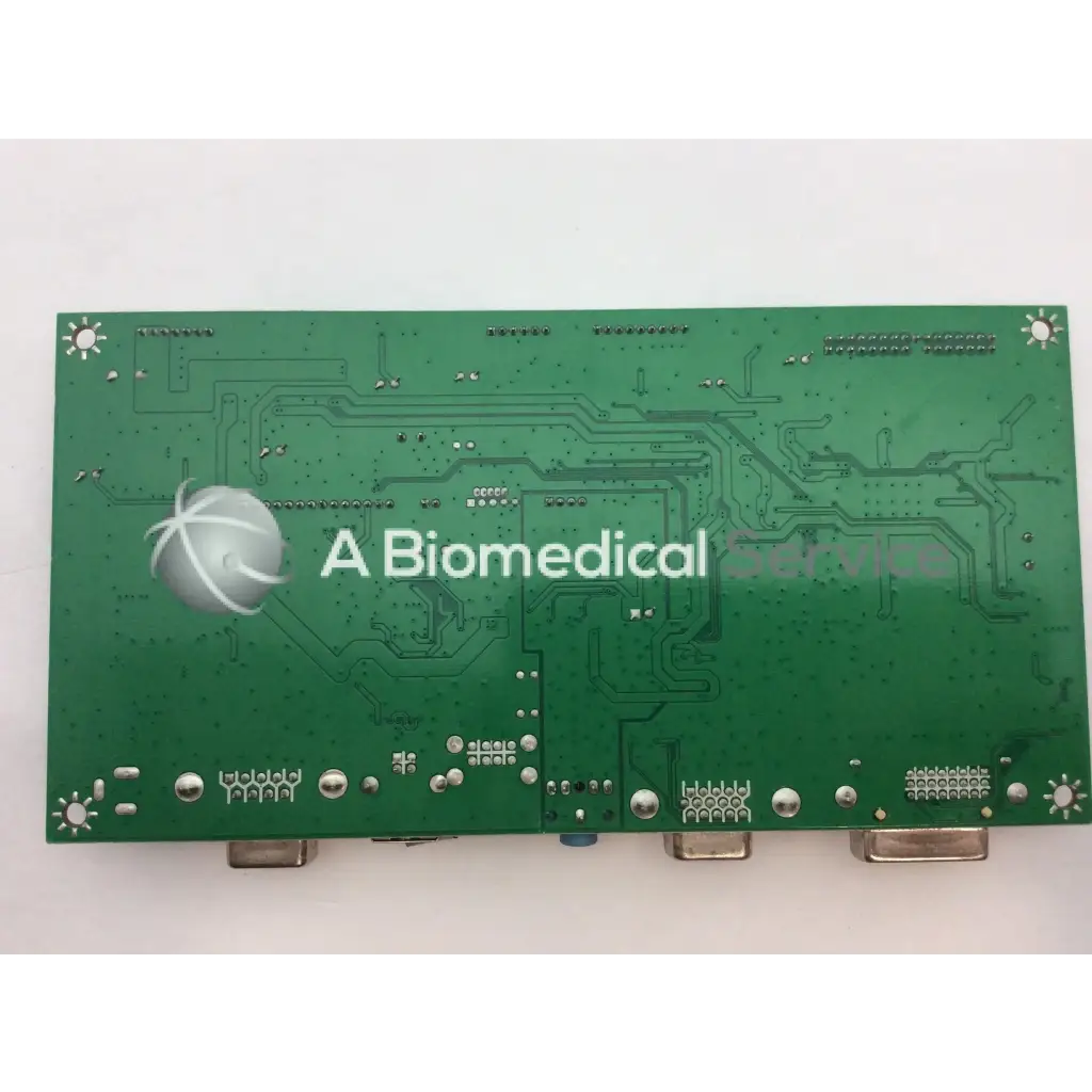 Green rectangular vb-1518 4417113200f5 qd96 circuit board with silver components and white biomedical services logo e198919 board