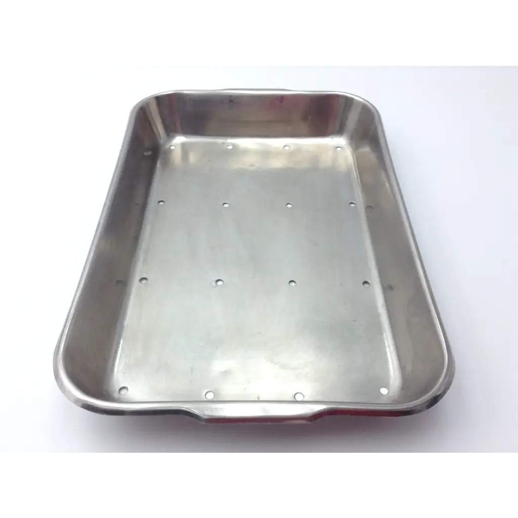 Rectangular vollrath instrument tray 8.5x5x2 stainless steel with perforations and handles for roasting use