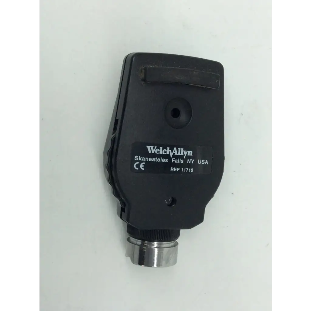 Black welch allyn 3.5v standard ophthalmoscope head with metallic connector at base for clinical use