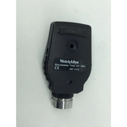 Black welch allyn 3.5v standard ophthalmoscope head with metallic connector at base for clinical use
