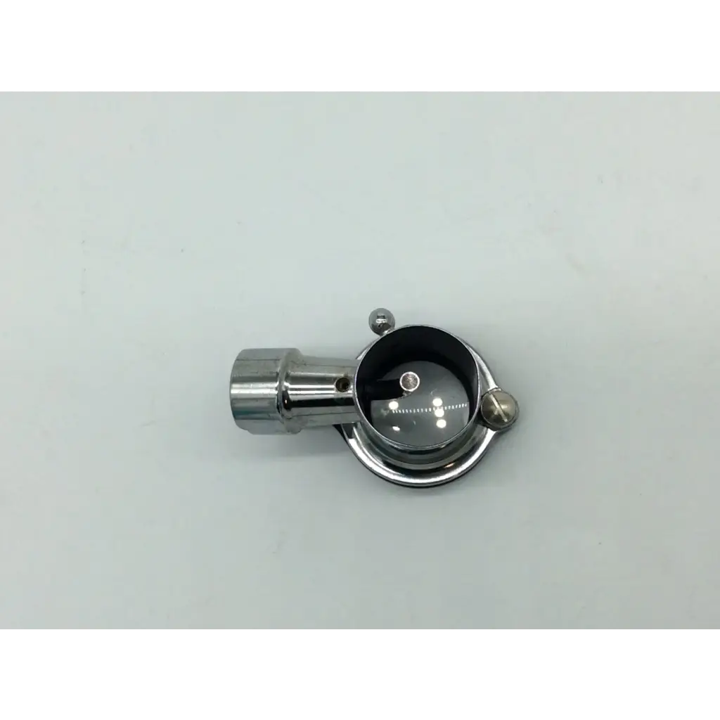 Shiny chrome-finished dental mirror with circular surface and knobs for welch allyn hillrom hal pneumatic otoscope use