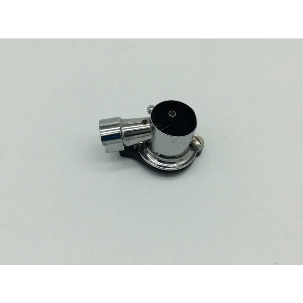 Chrome-finished metal exhaust manifold with black cap and threaded ports for welch allyn hillrom hal pneumatic otoscope