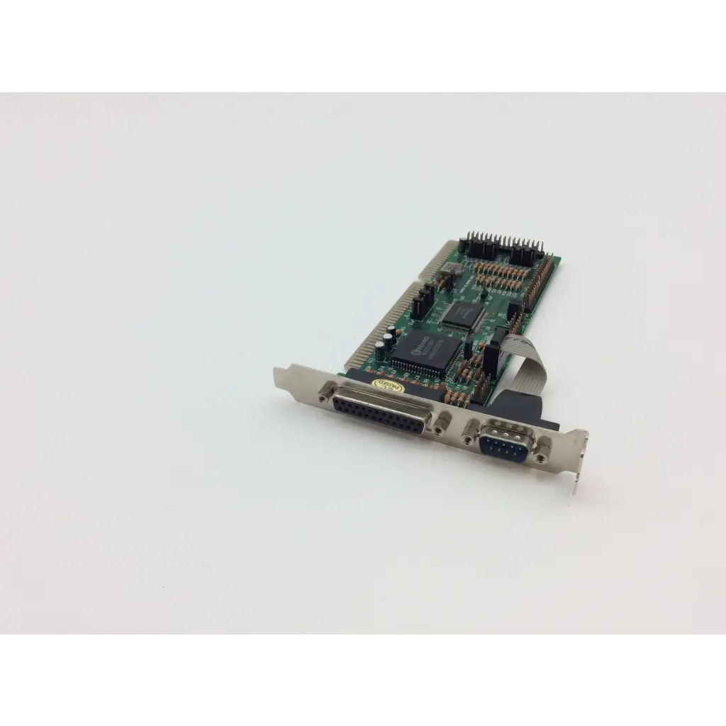 Green winbond 83757 isa multi circuit board expansion card with metallic connectors and black integrated circuits bbcf1-8