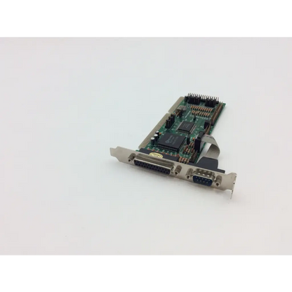 Green winbond 83757 isa multi circuit board expansion card with metallic connectors and black integrated circuits bbcf1-8