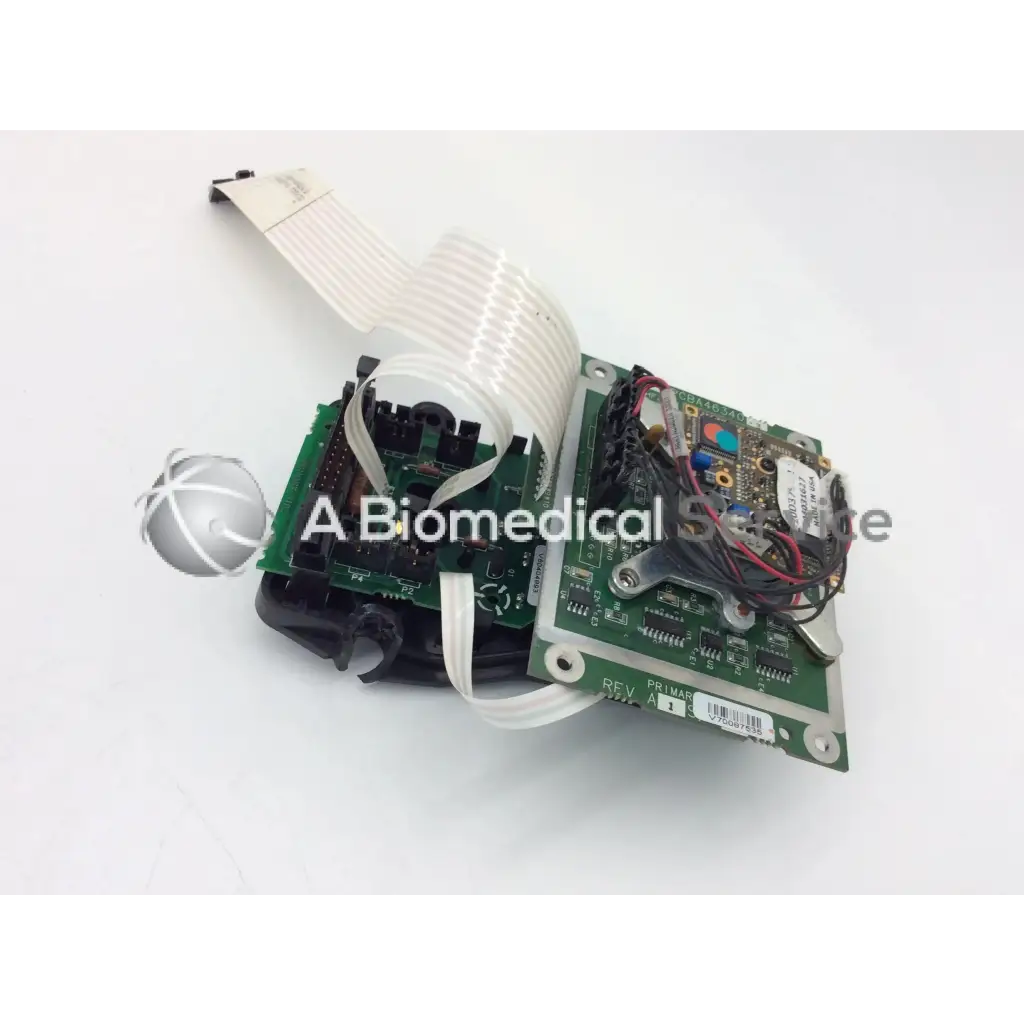 Green Zeiss Humphrey PCBA46340-3 circuit board with white ribbon cable for camera support visual field analyzer use